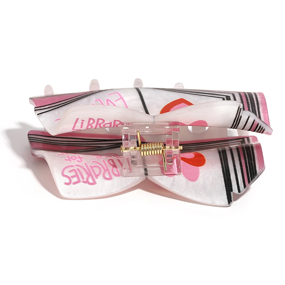 Acrylic Book Hair Claw Clip
