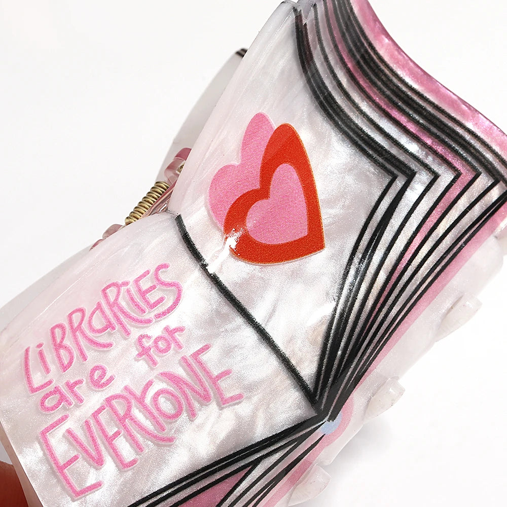 Acrylic Book Hair Claw Clip