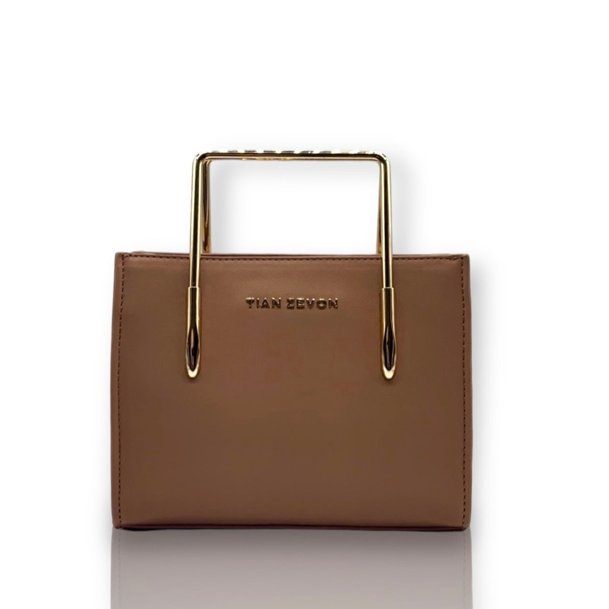 Nala Mini Leather tote bag - Curry Brown