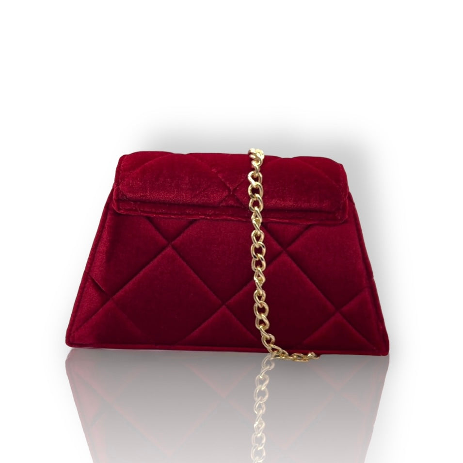 AJANI Suede Quilt crossbody bag - Red Velvet