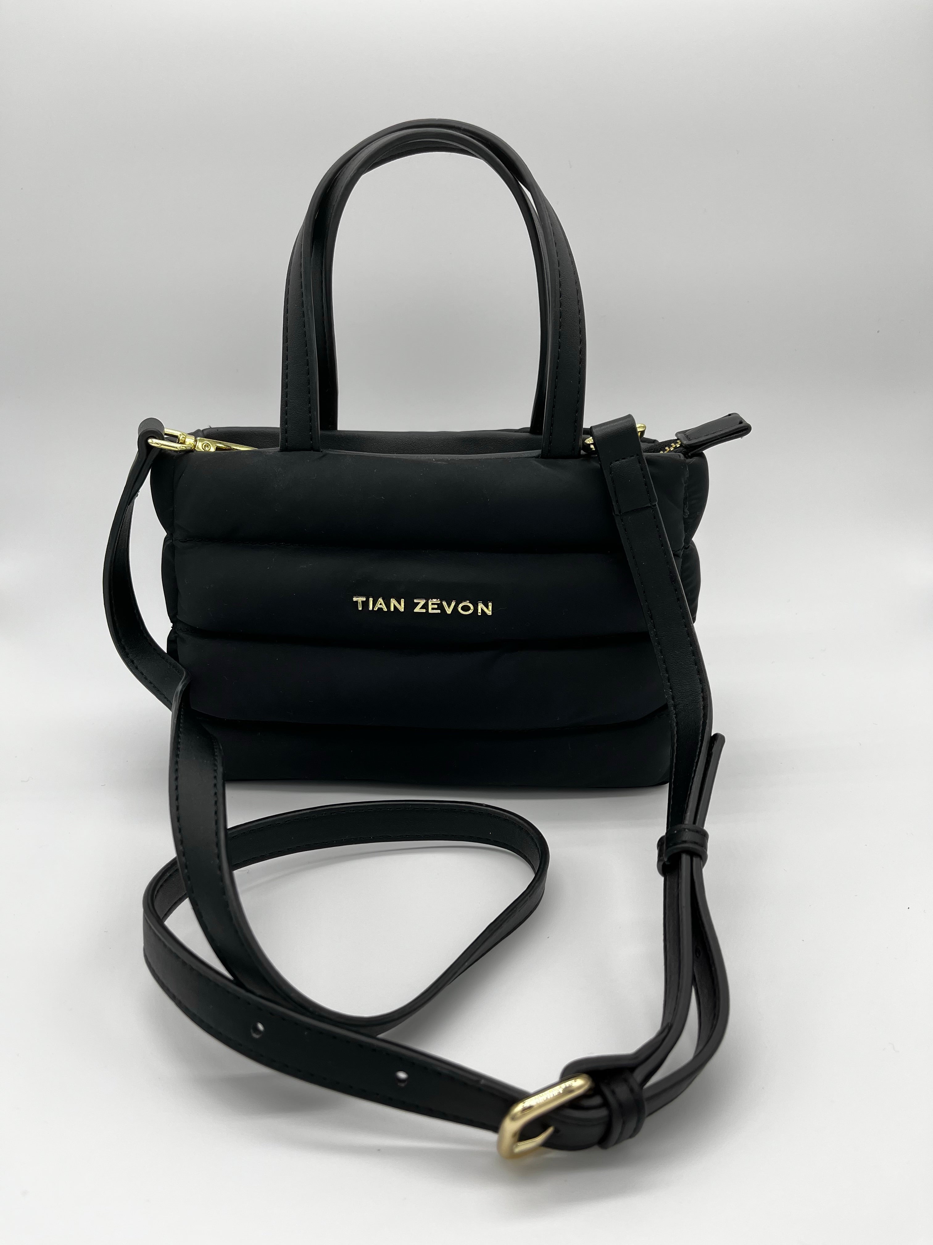 Rhyan mini puffer bag crossbody- Onyx Black
