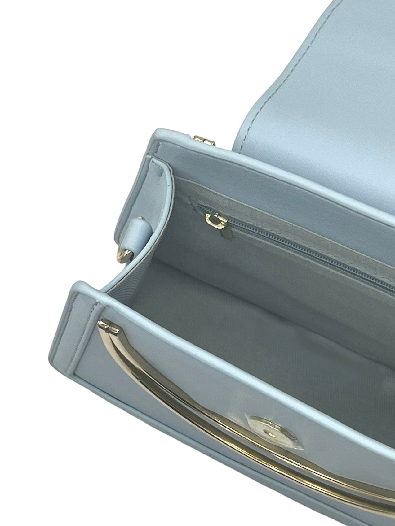GISSELLE leather top handle bag - artic blue