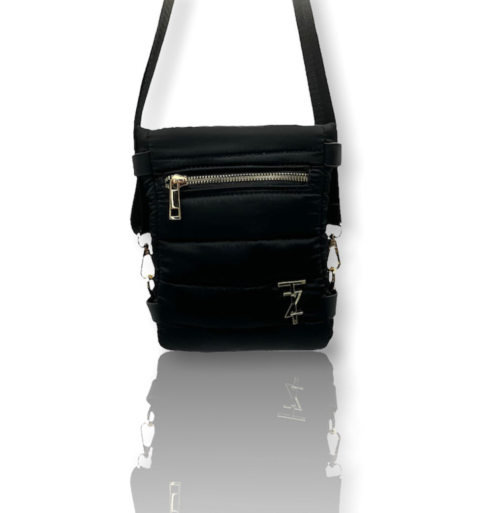 Leo crossbody messenger bag - Onyx Black
