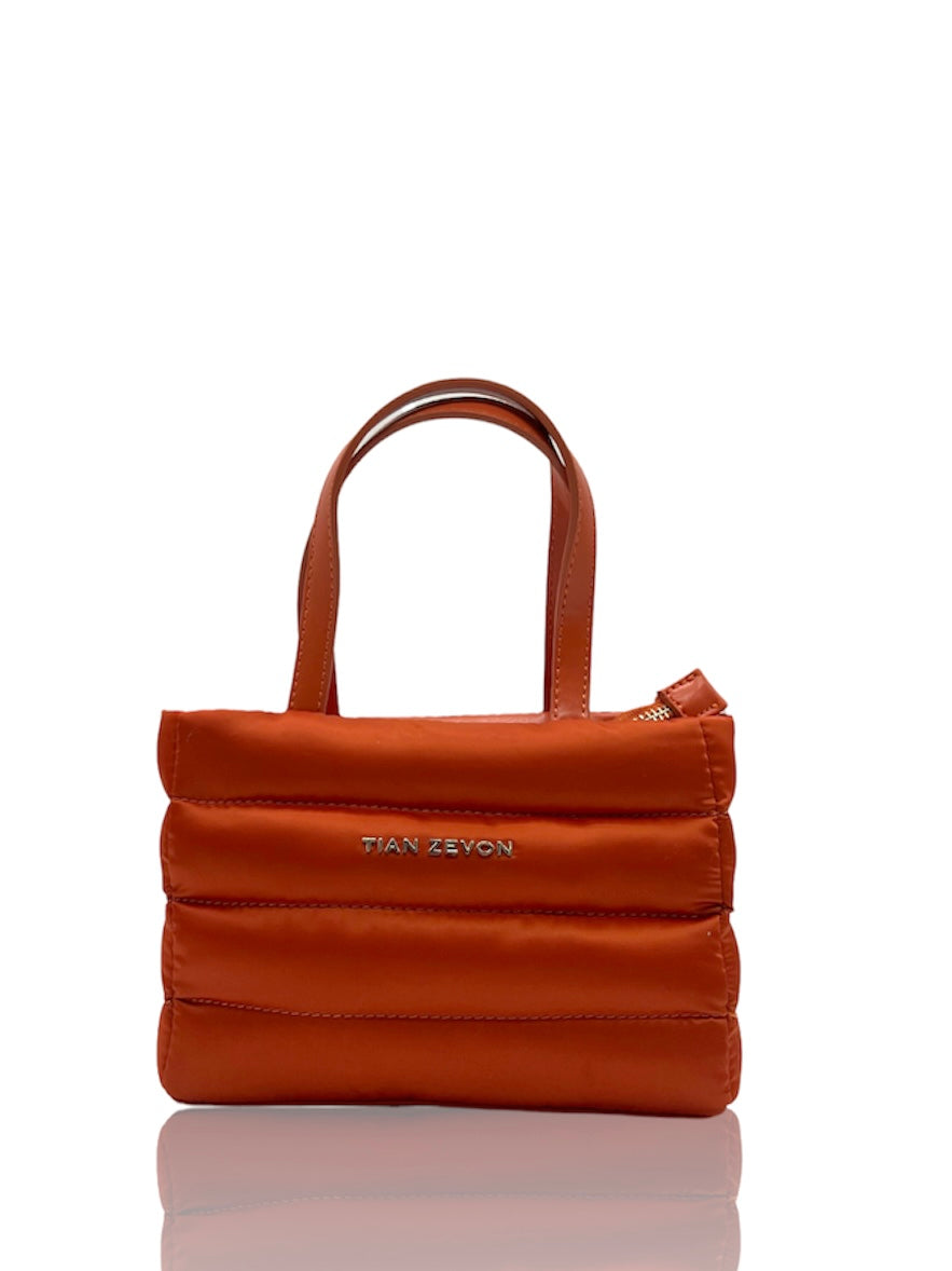 Rhyan mini puffer bag crossbody- Dawn Orange