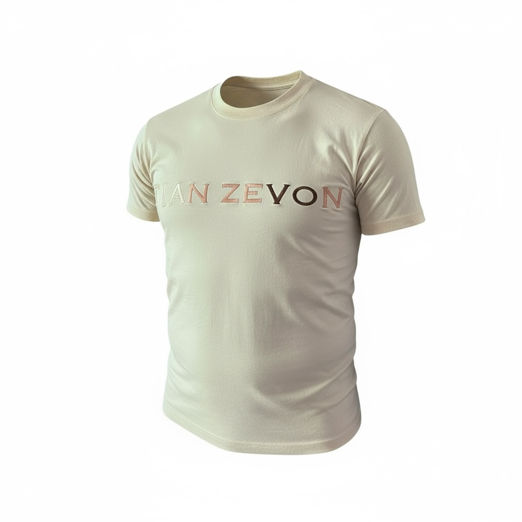 Embroidered Tian Zevon Shirt- Tan