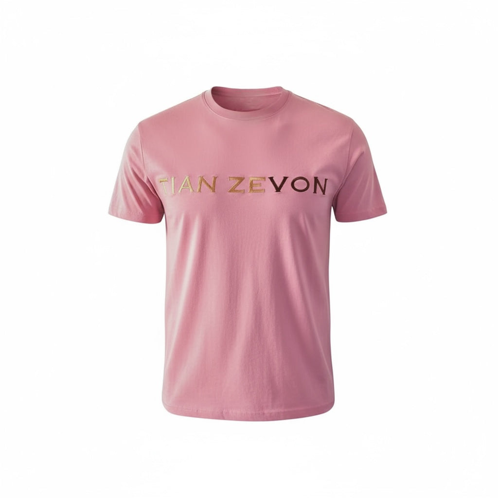 Embroidered Tian Zevon Shirt- Pink