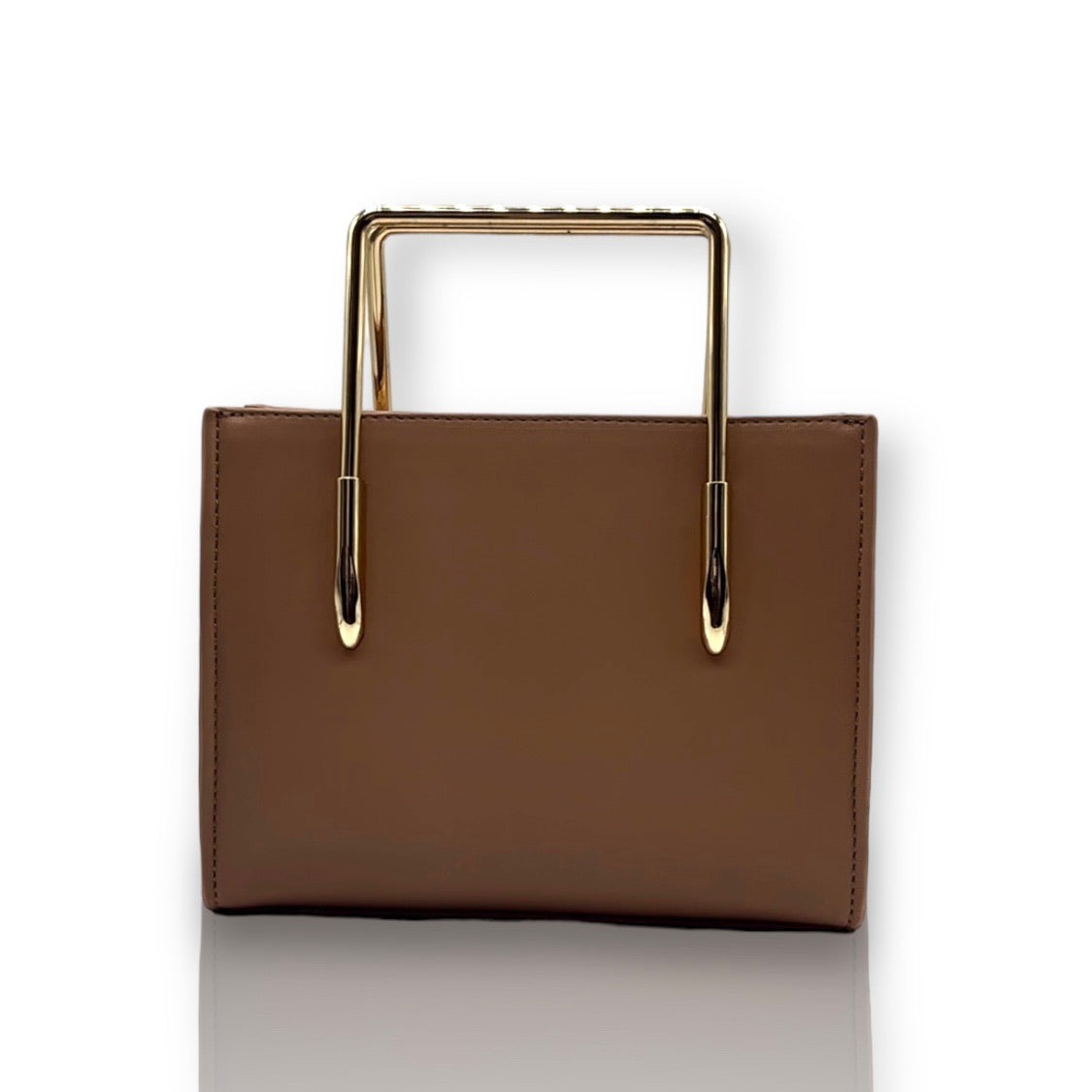 Nala Mini Leather tote bag - Curry Brown