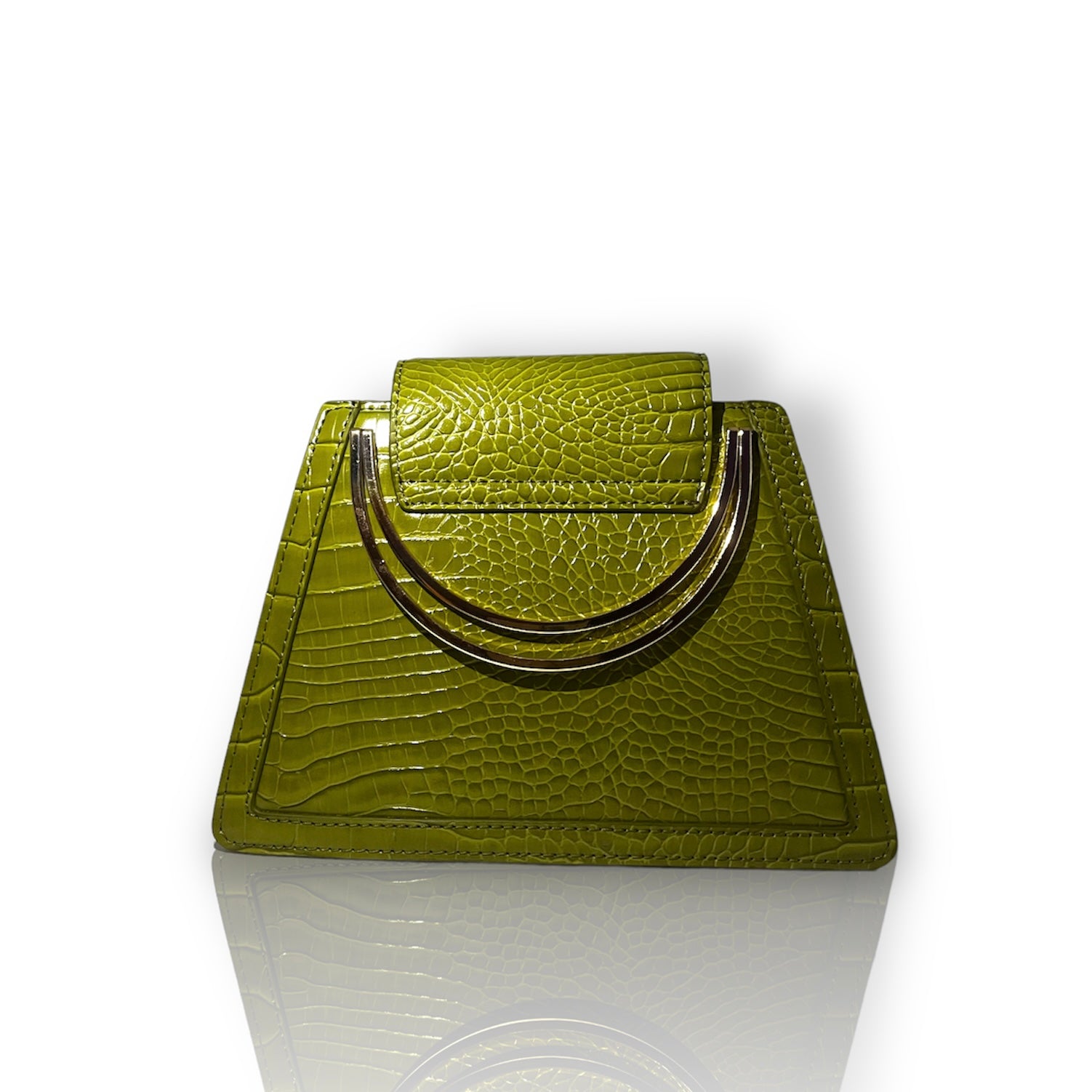 GISSELLE leather top handle bag - Citrus Green