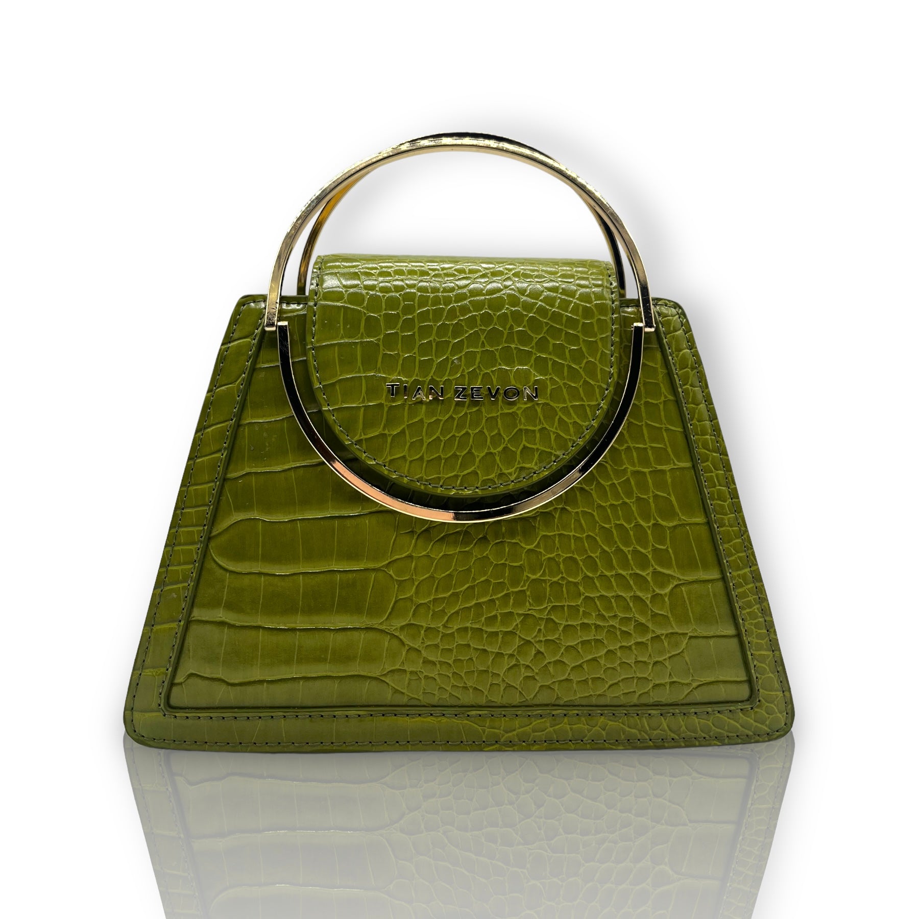 GISSELLE leather top handle bag - Citrus Green