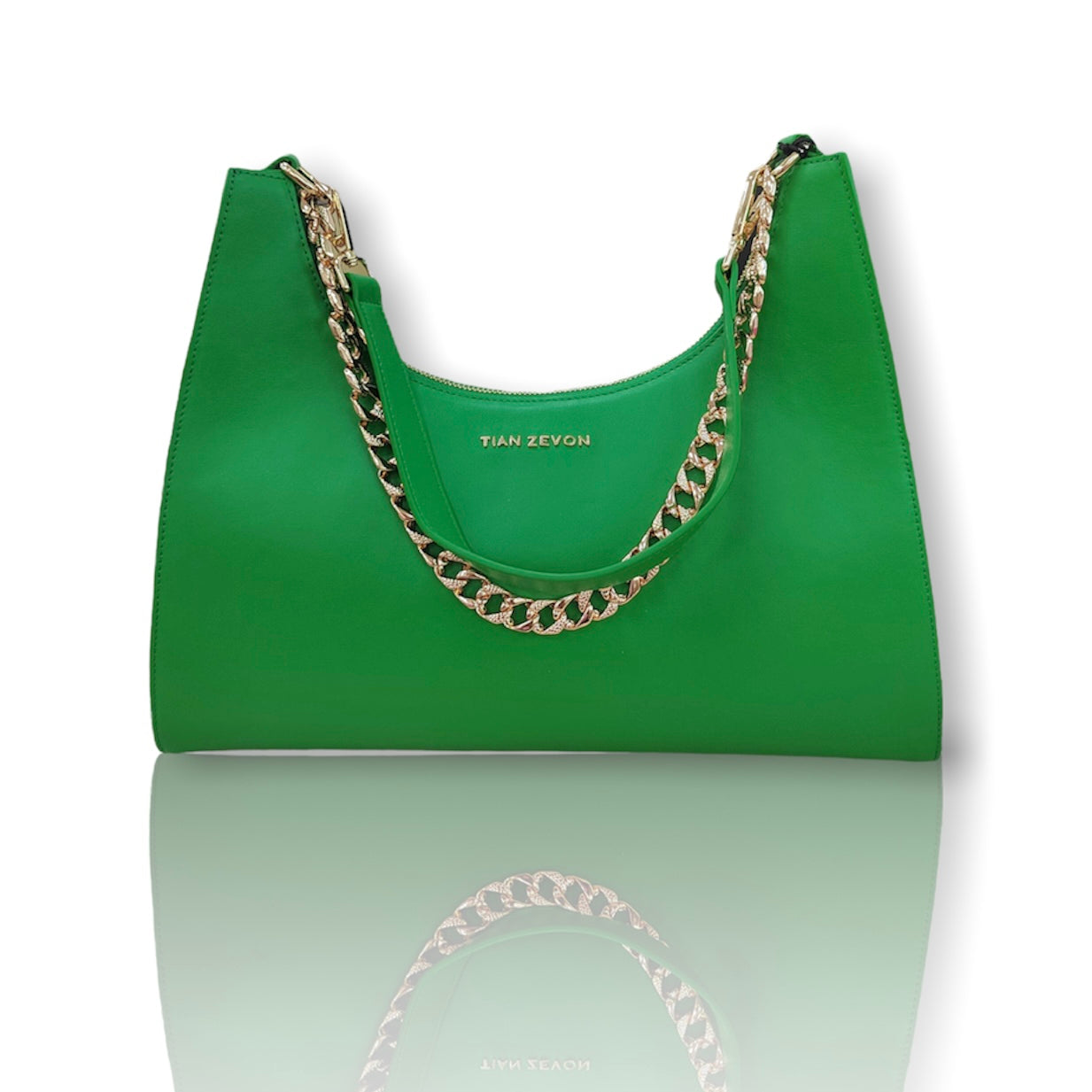 Imani genuine leather shoulder bag- Jade