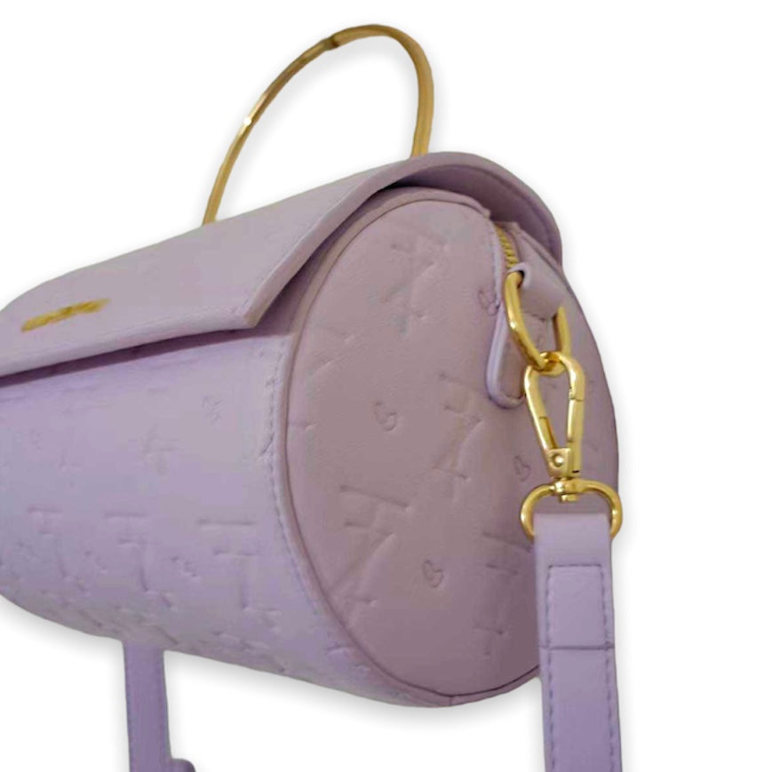 AZARI leather barrel bag - Lilac Purple VAULT