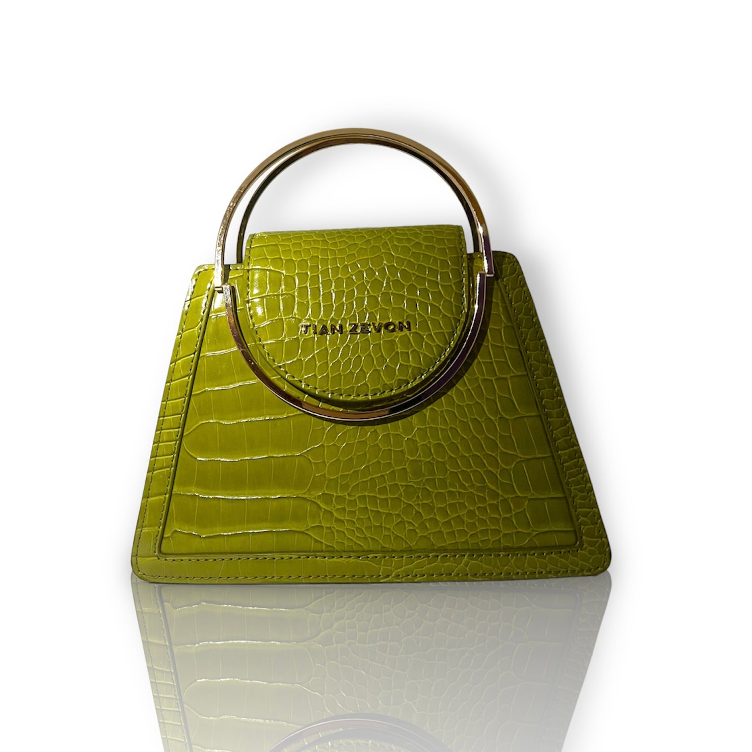GISSELLE leather top handle bag - Citrus Green