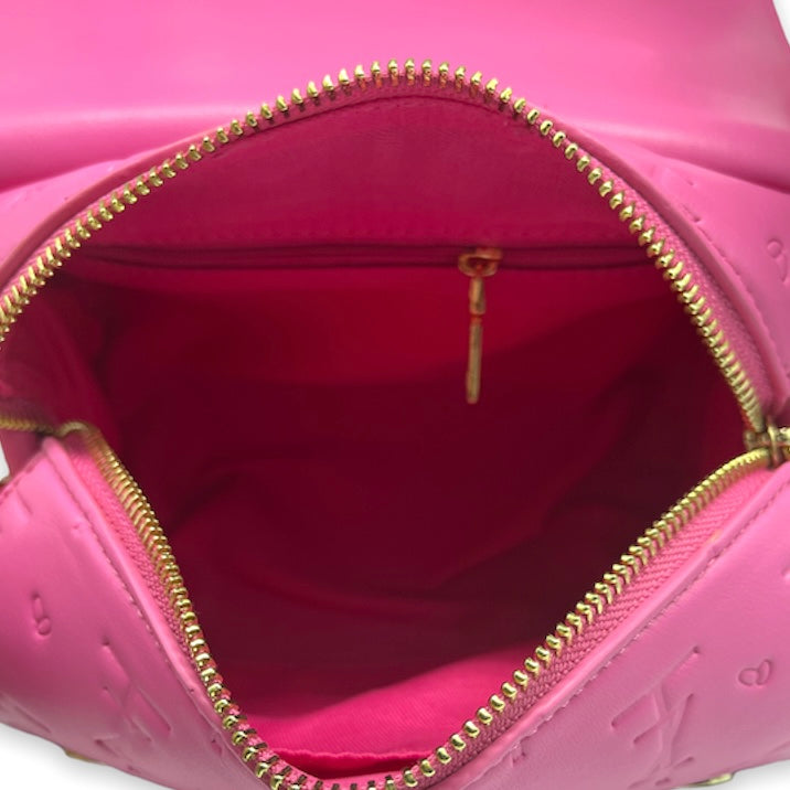 AZARI leather barrel bag - Rose pink VAULT