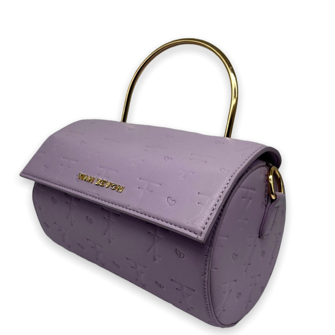 AZARI leather barrel bag - Lilac Purple VAULT