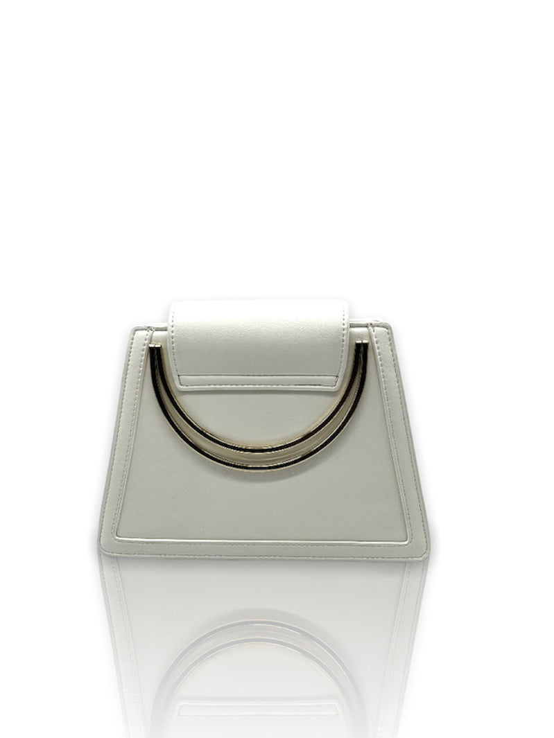 GISSELLE leather top handle bag - ivory white