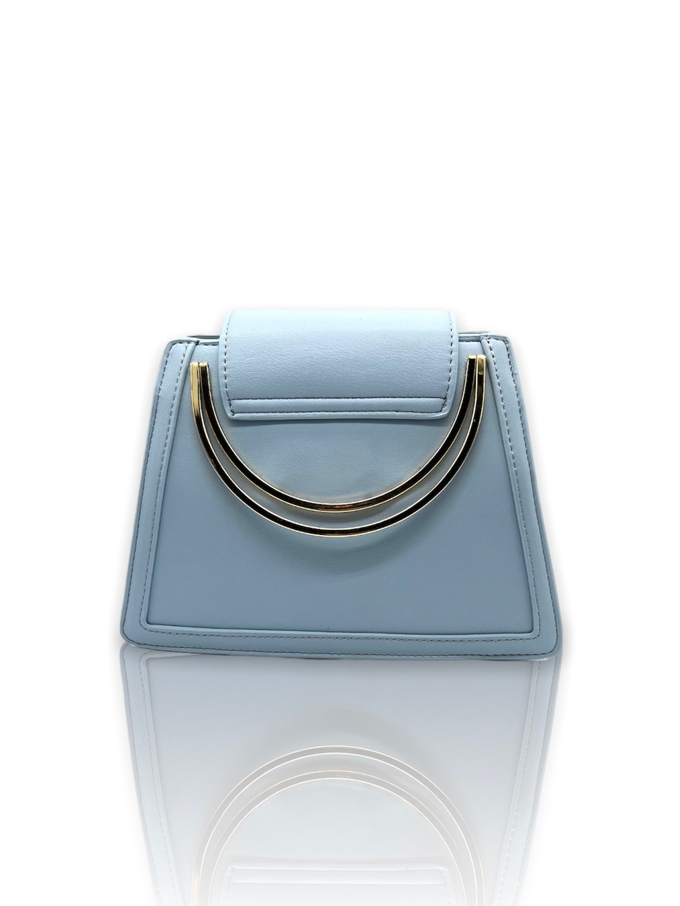 GISSELLE leather top handle bag - artic blue