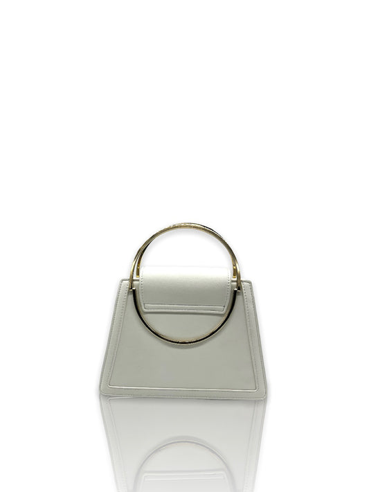 GISSELLE leather top handle bag - ivory white