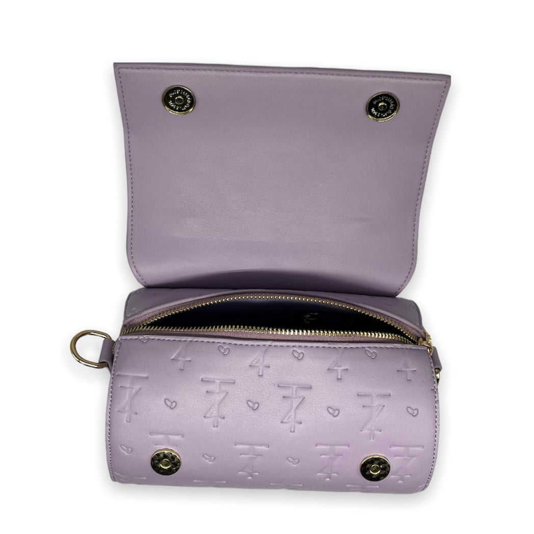 AZARI leather barrel bag - Lilac Purple VAULT