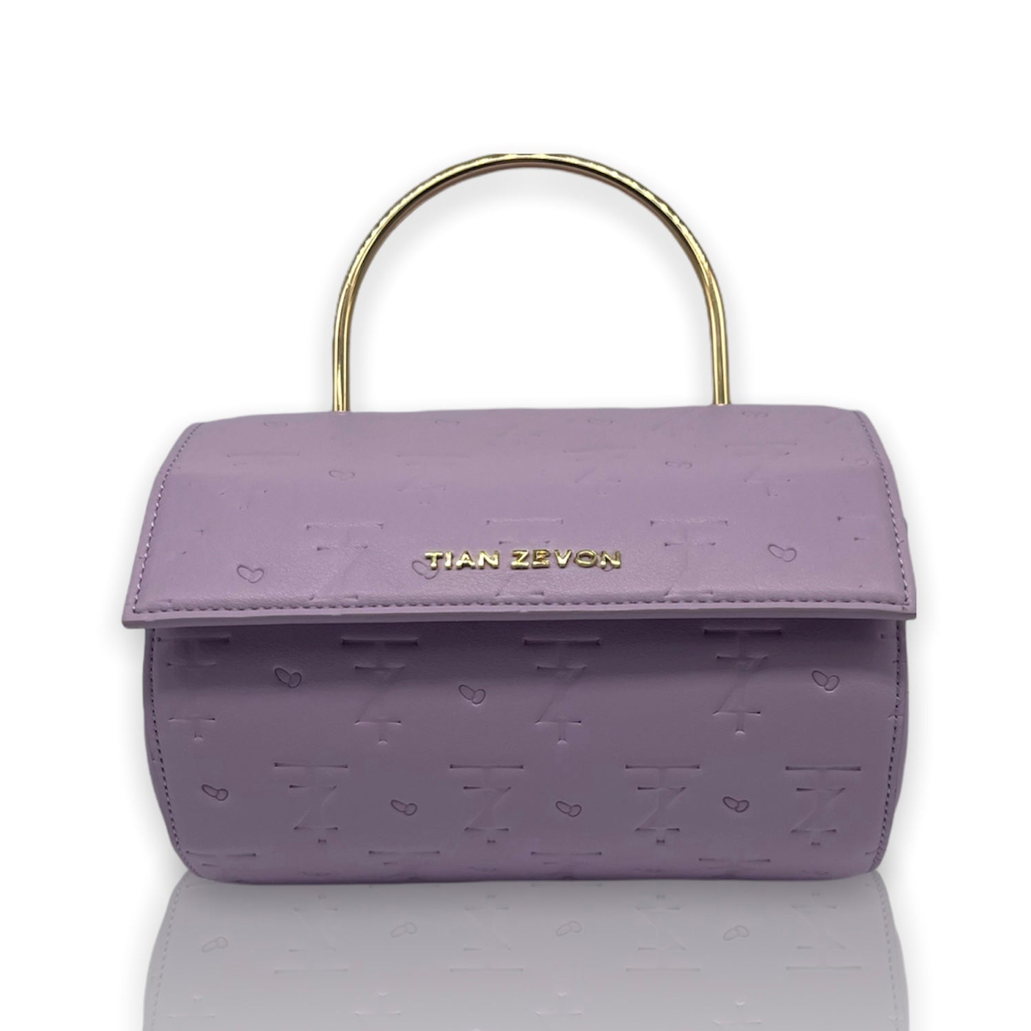 AZARI leather barrel bag - Lilac Purple VAULT