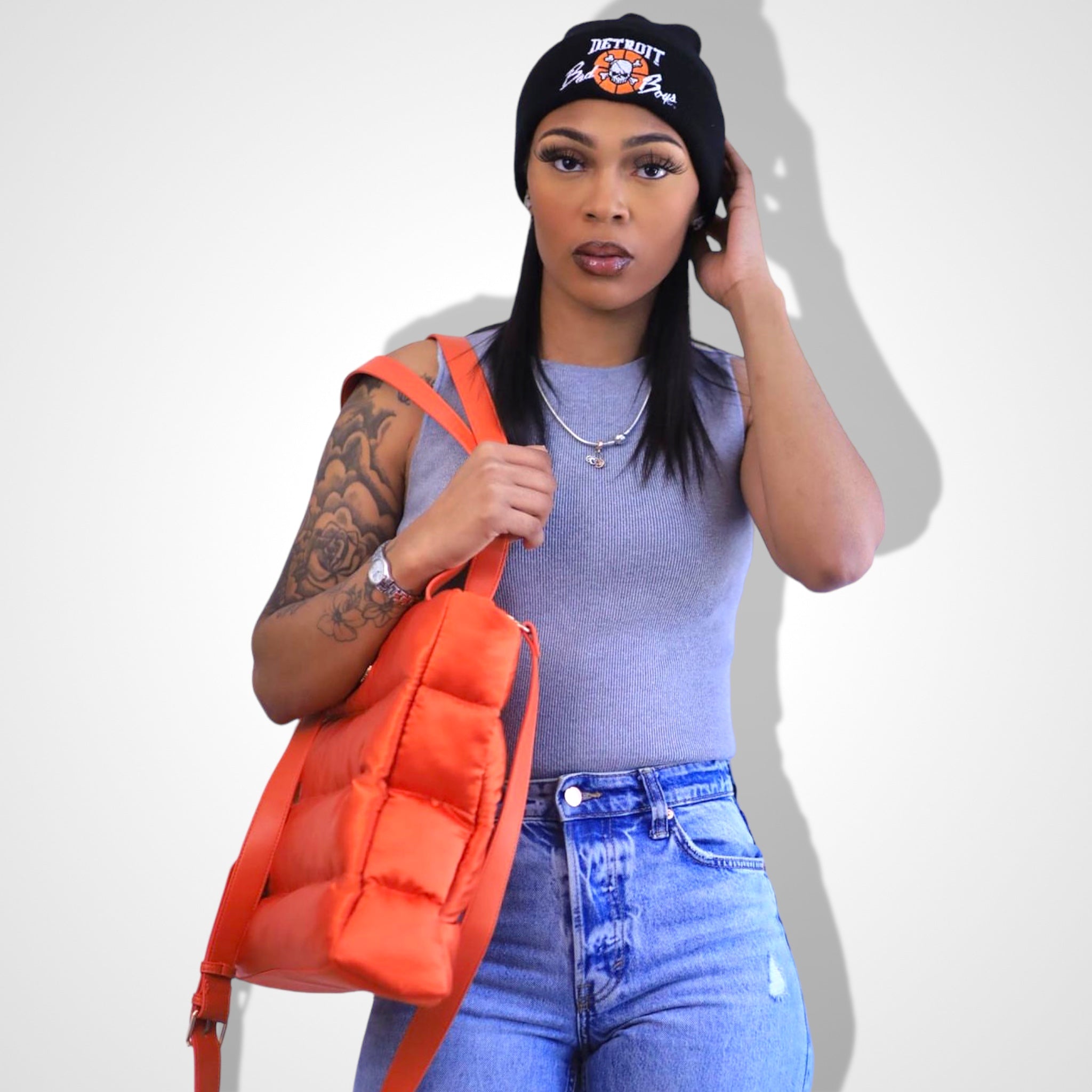 Rhyan Grande puffer bag- Dawn Orange