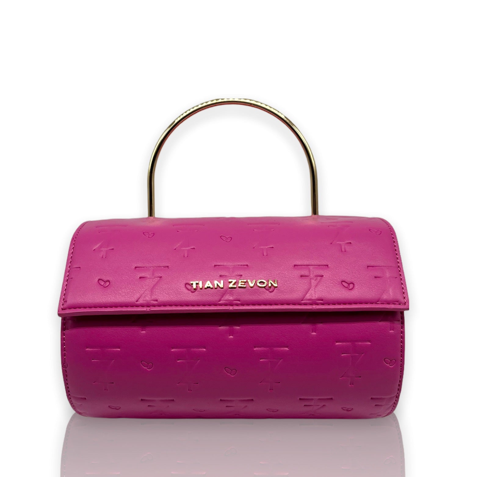 AZARI leather barrel bag - Rose pink VAULT