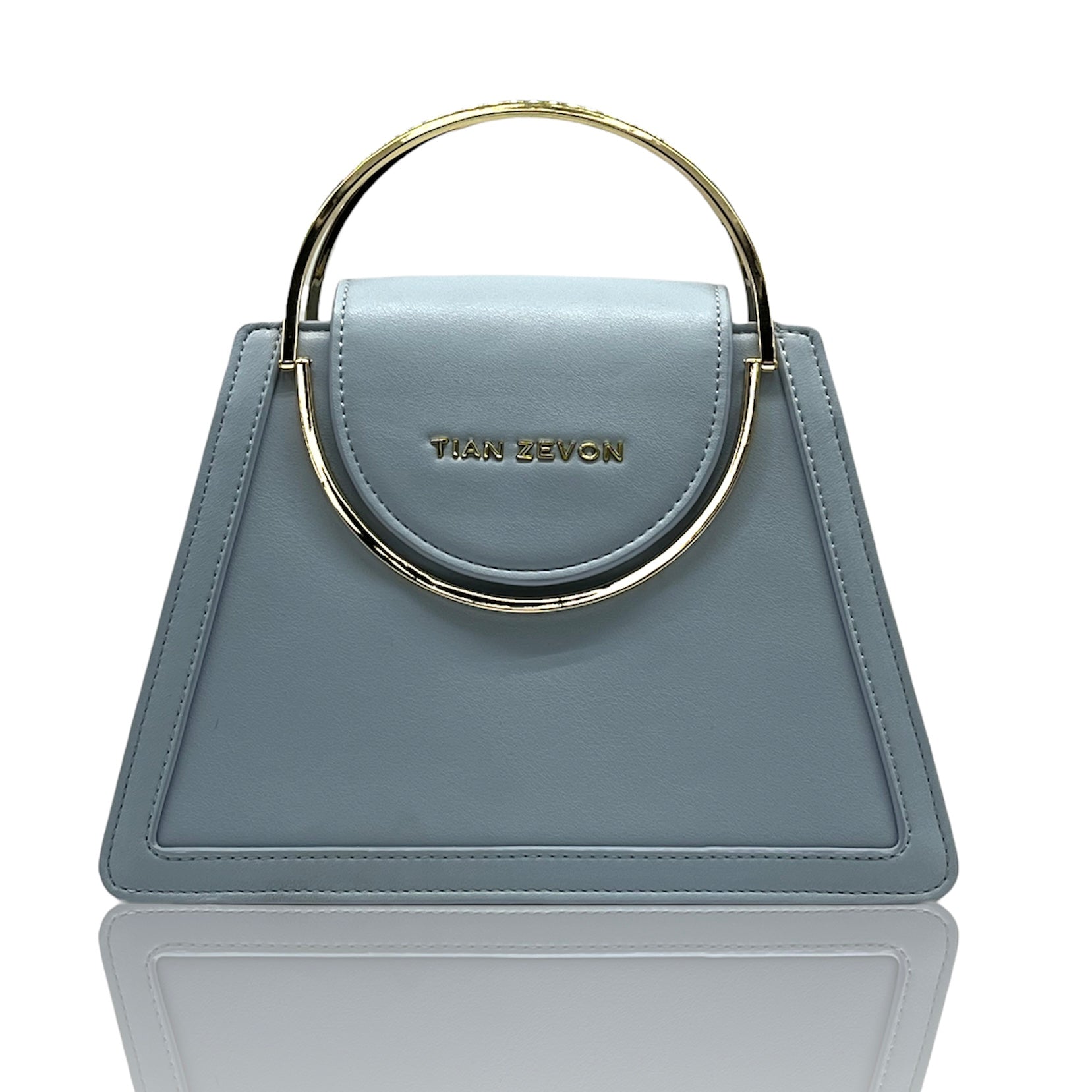 GISSELLE leather top handle bag - artic blue